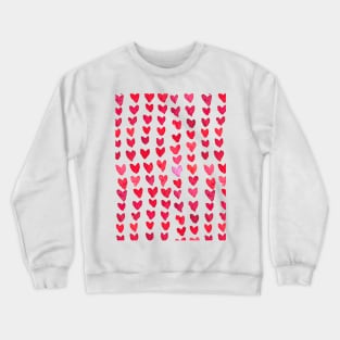 Brush stroke hearts - red and pink Crewneck Sweatshirt